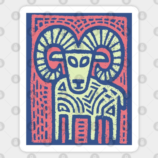 Aries Ram Zodiac | Babylonian Astrology Symbol Sticker by TuncGK